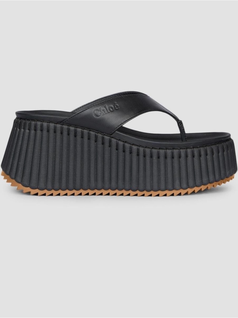 Chloe Nama Black Platform Thong Sandal